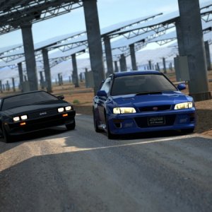 DeLorean and Impreza 22B.jpg