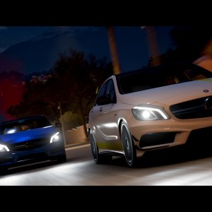 Sporty hatches meet and race late at night in The Midnight Run 3: a cinematic finish by Mercedes