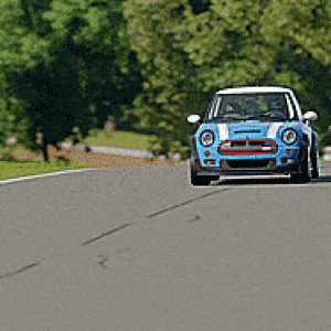 (GIF) Taking a modern MINI out for a thrashing in Road Atlanta 1