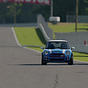 (GIF) Taking a modern MINI out for a thrashing in Road Atlanta 3