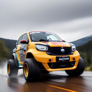 a_photograph_of_a_monster_truck__smart_fortwo_car__hood_scoop___big_wi_S2064611310_St25_G7.5.jpeg