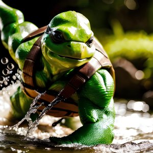 a_realistic_photograph_of_a_ninja_turtle_____emerging_from_a_stream__l_S1979533112_St49_G7.5.jpeg