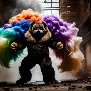 a_hairy_monster__fluffy_rainbow_fur__smashing_its_way_through_a_brick__S4082530_St50_G7.5.jpeg