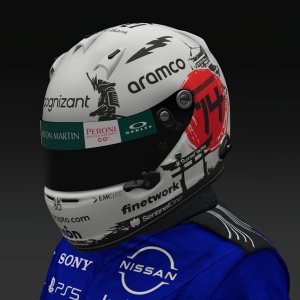 Fernando Alonso 2023 Aston Martin Japan GP Helmet