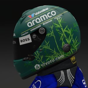 Yuki Tsunoda Mk.1 2025 Aston Martin Helmet - Pic 1