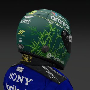 Yuki Tsunoda Mk.1 2025 Aston Martin Helmet - Pic 3