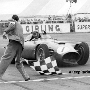 Juan Manuel Fangio Wins The 1956 British GP