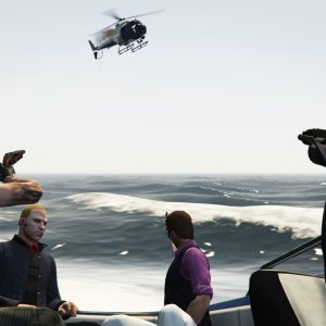 Jake, Gary, Murph and Graham get together to pot shot some helis on a boat 3