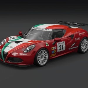 Italian Flag Alfa Romeo 4C Front 3/4