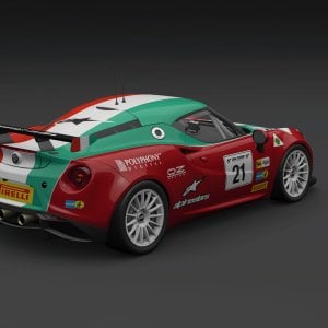 Italian Flag Alfa Romeo 4C Rear 3/4