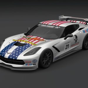 American Flag Chevrolet Corvette Front 3/4