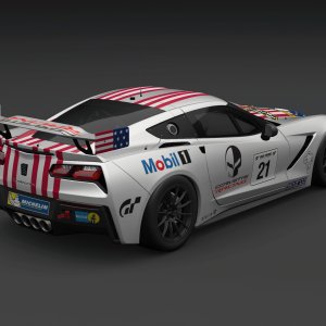 American Flag Chevrolet Corvette Rear 3/4