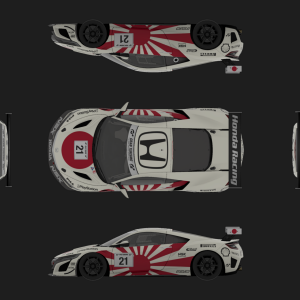 Japanese Flag Honda NSX Plan View