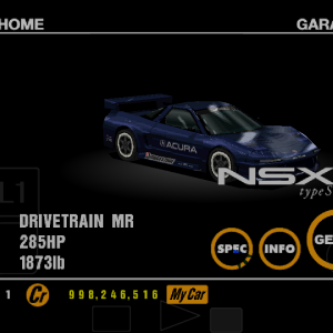 Acura NSX Type S Zero racing modification