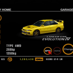 18 Mitsubishi Lancer Ev. GSR IV Yellow