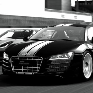 audi r8 chromeline vs corvette stingray gran turismo concept fuji speedway F 09022014.jpg