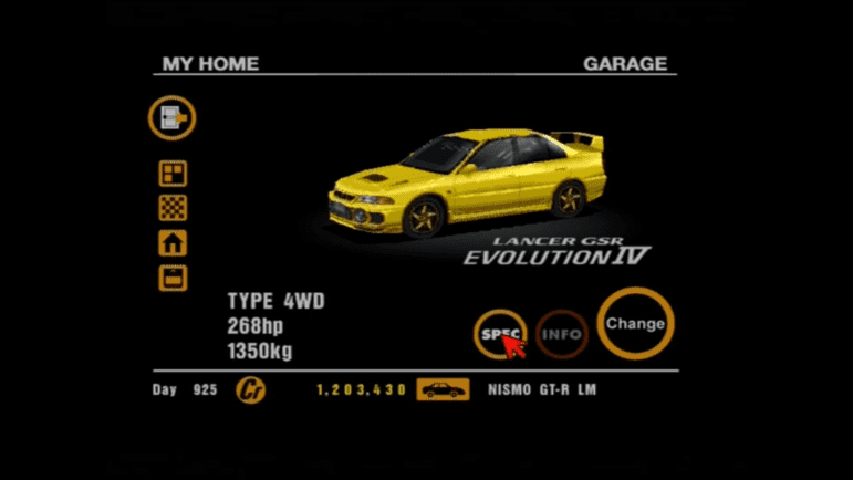 18 Mitsubishi Lancer Ev. GSR IV Yellow