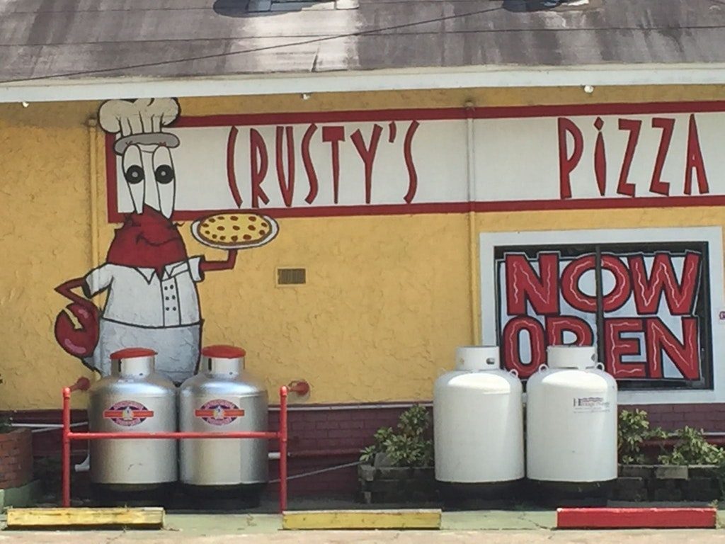 A crustacean bootleg pizza shop