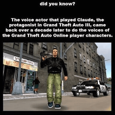 A did you know moment in the GTA series