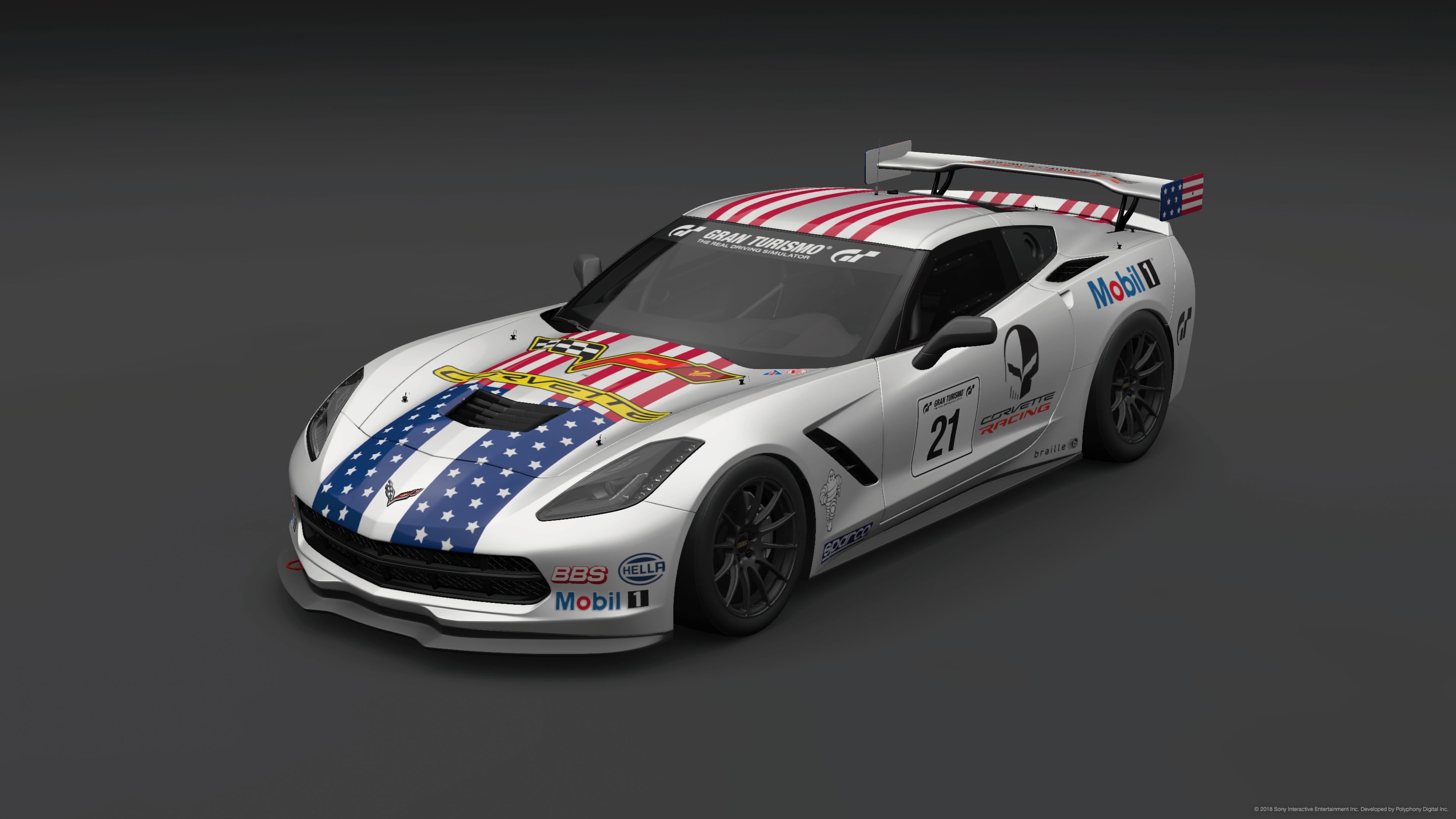 American Flag Chevrolet Corvette Front 3/4