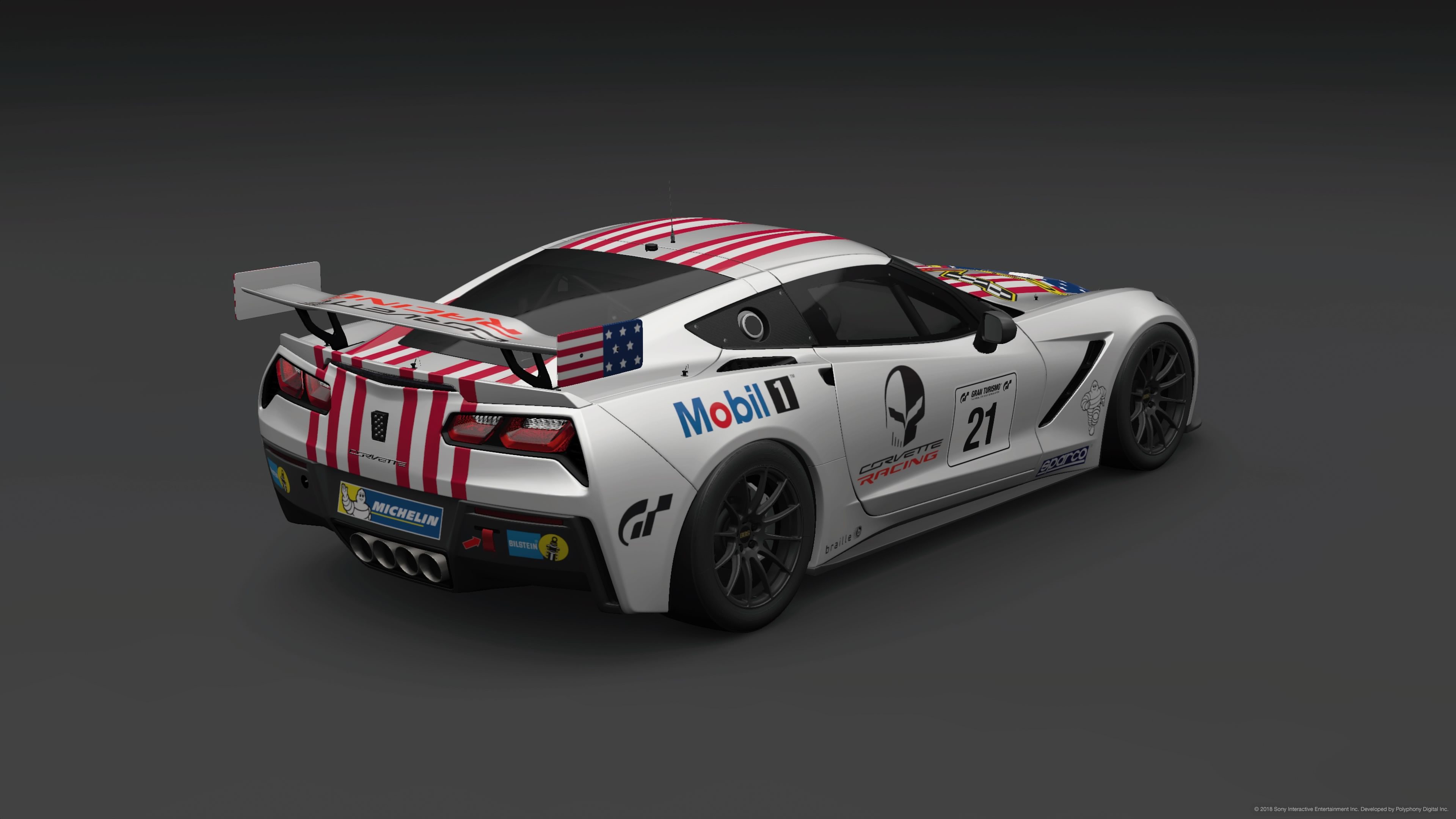 American Flag Chevrolet Corvette Rear 3/4