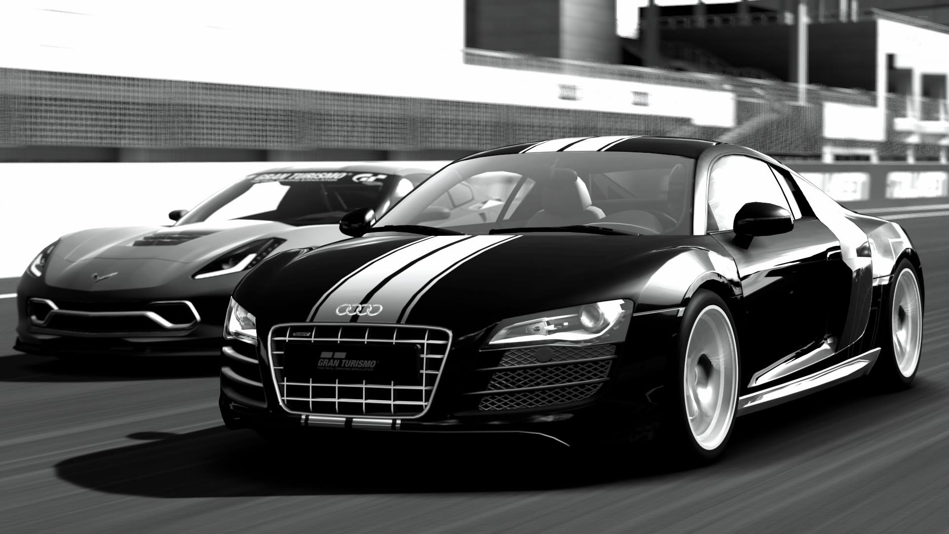 audi r8 chromeline vs corvette stingray gran turismo concept fuji speedway F 09022014.jpg