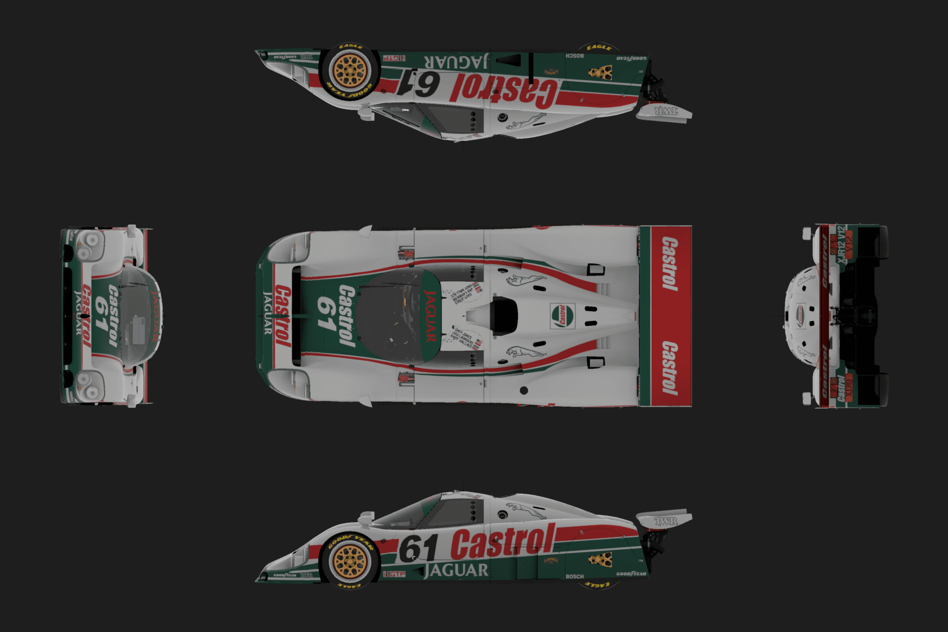 Castrol Jaguar XJR-9 Plan View