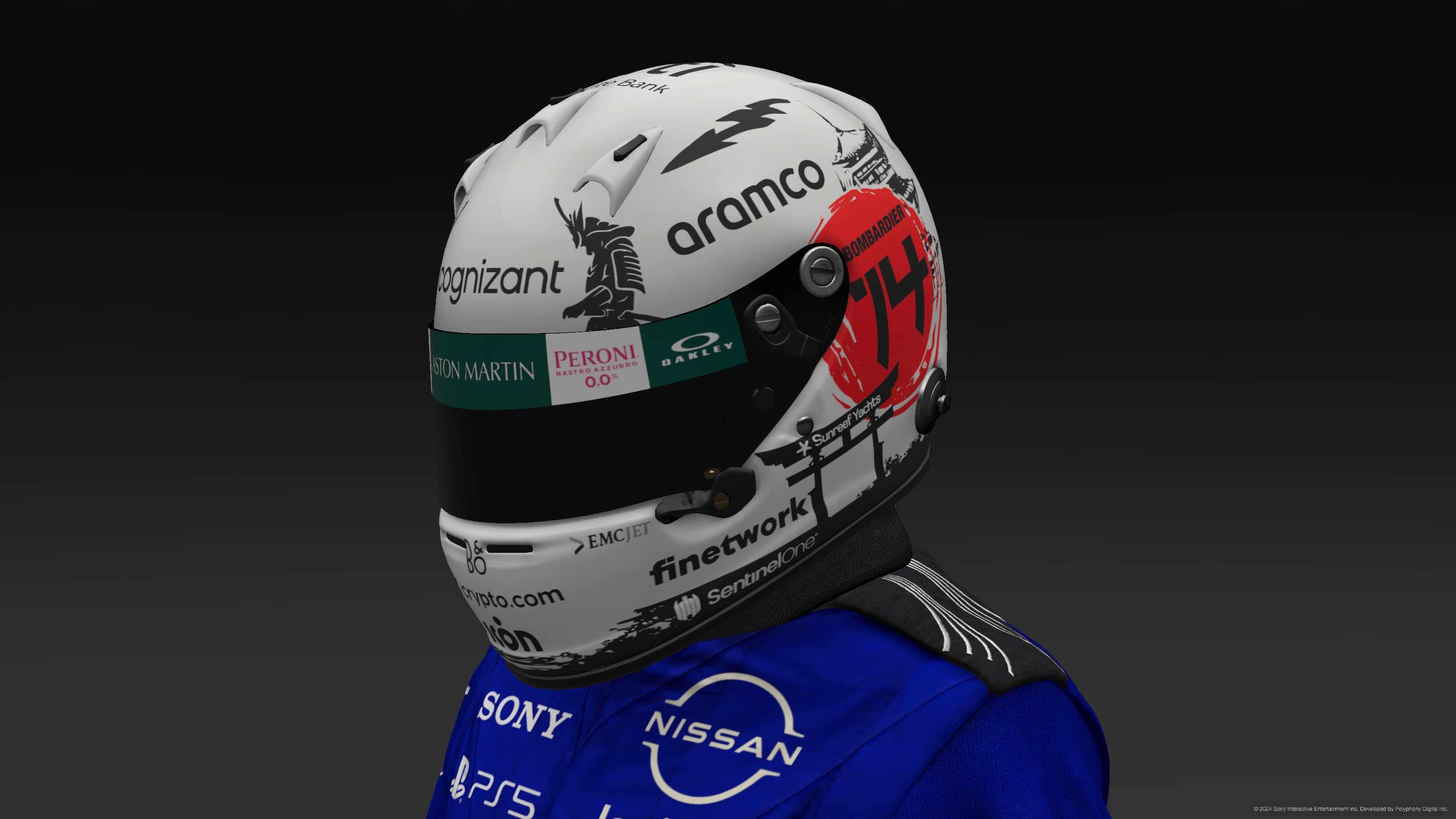 Fernando Alonso 2023 Aston Martin Japan GP Helmet