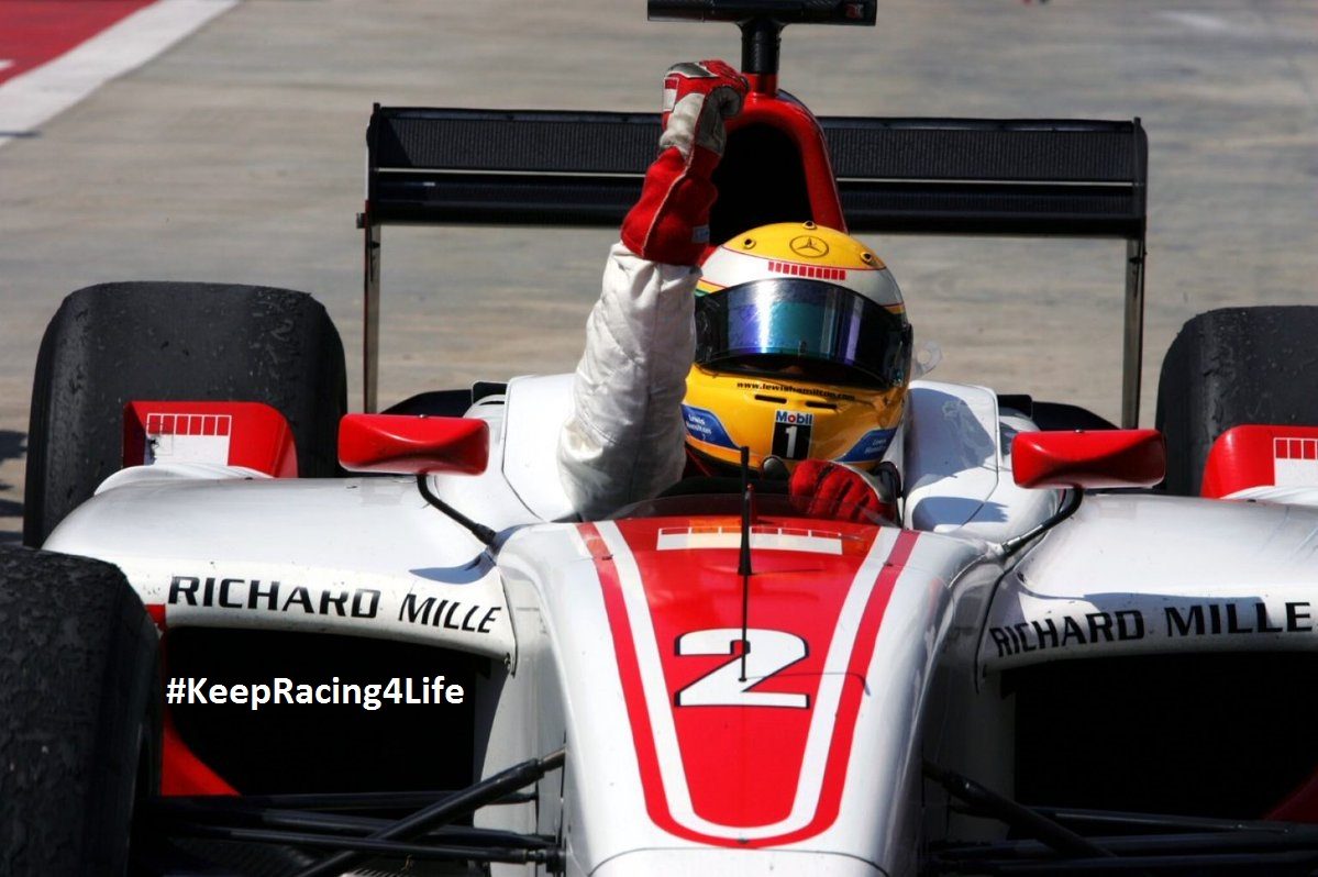 GP2 Series 2006 - Lewis Hamilton Celebrates His Second Position in Turkey