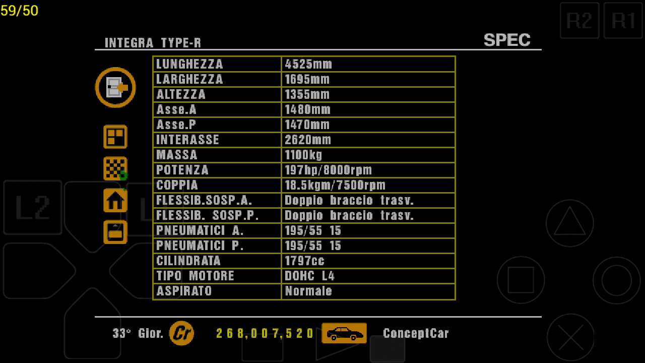 Honda Integra Type-R specs