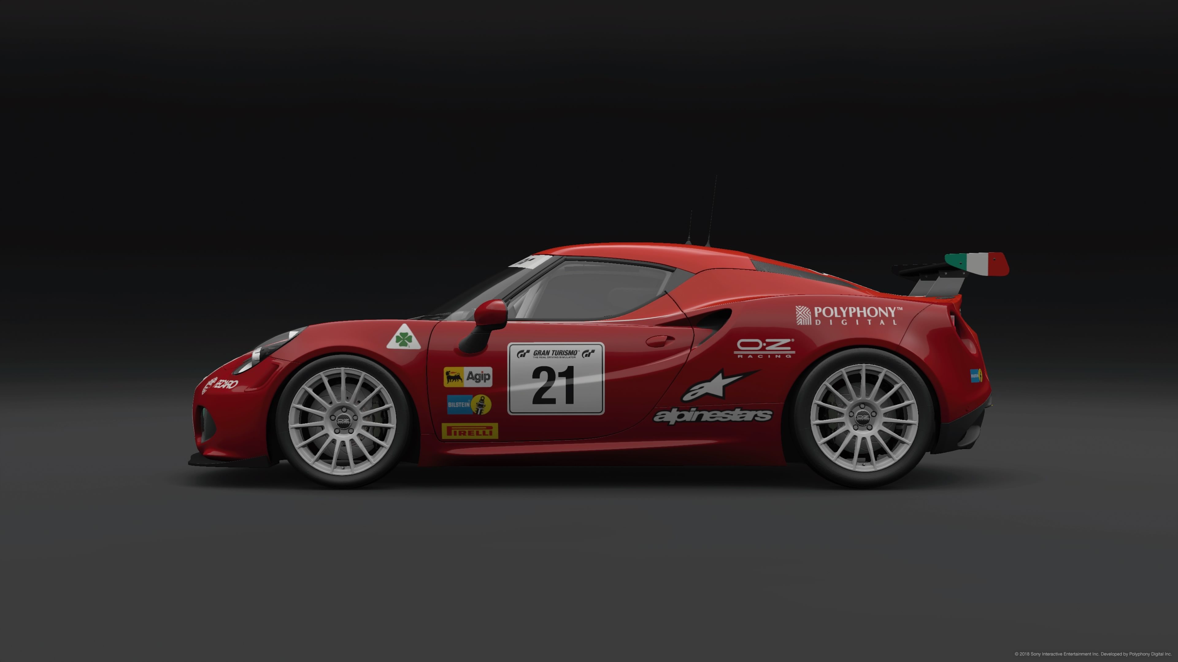 Italian Flag Alfa Romeo 4C Side