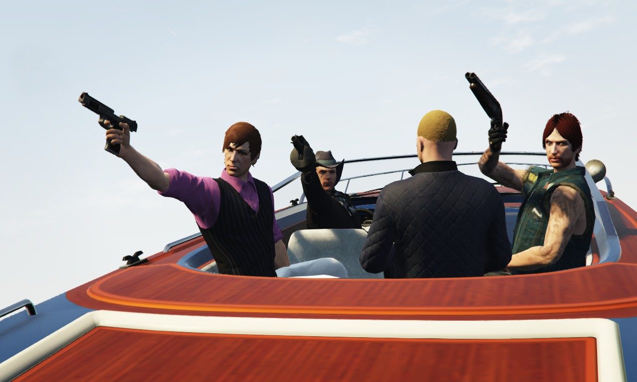 Jake, Gary, Murph and Graham get together to pot shot some helis on a boat 2