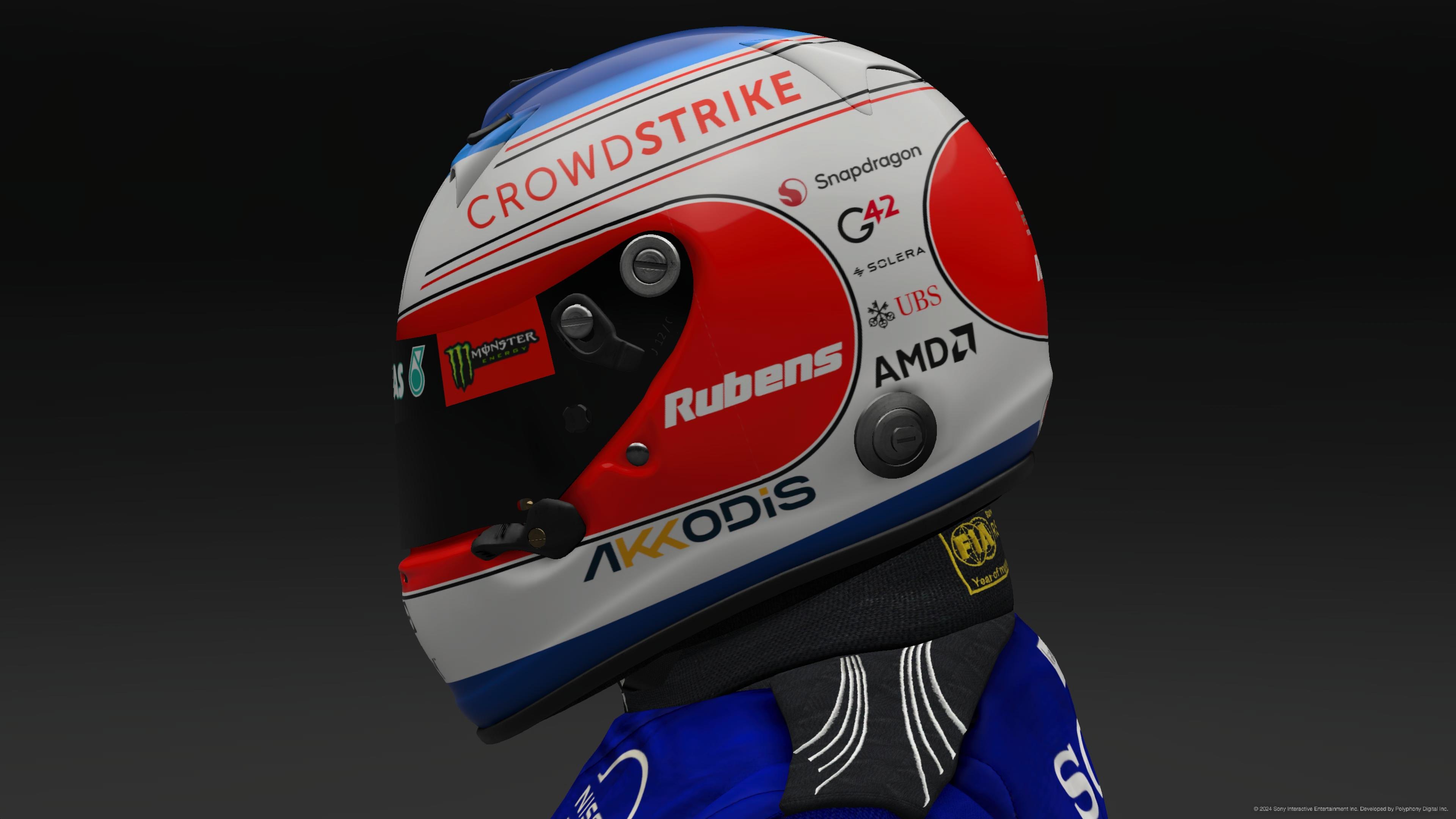 Rubens Barrichello 2024 Mercedes Helmet - Pic 1