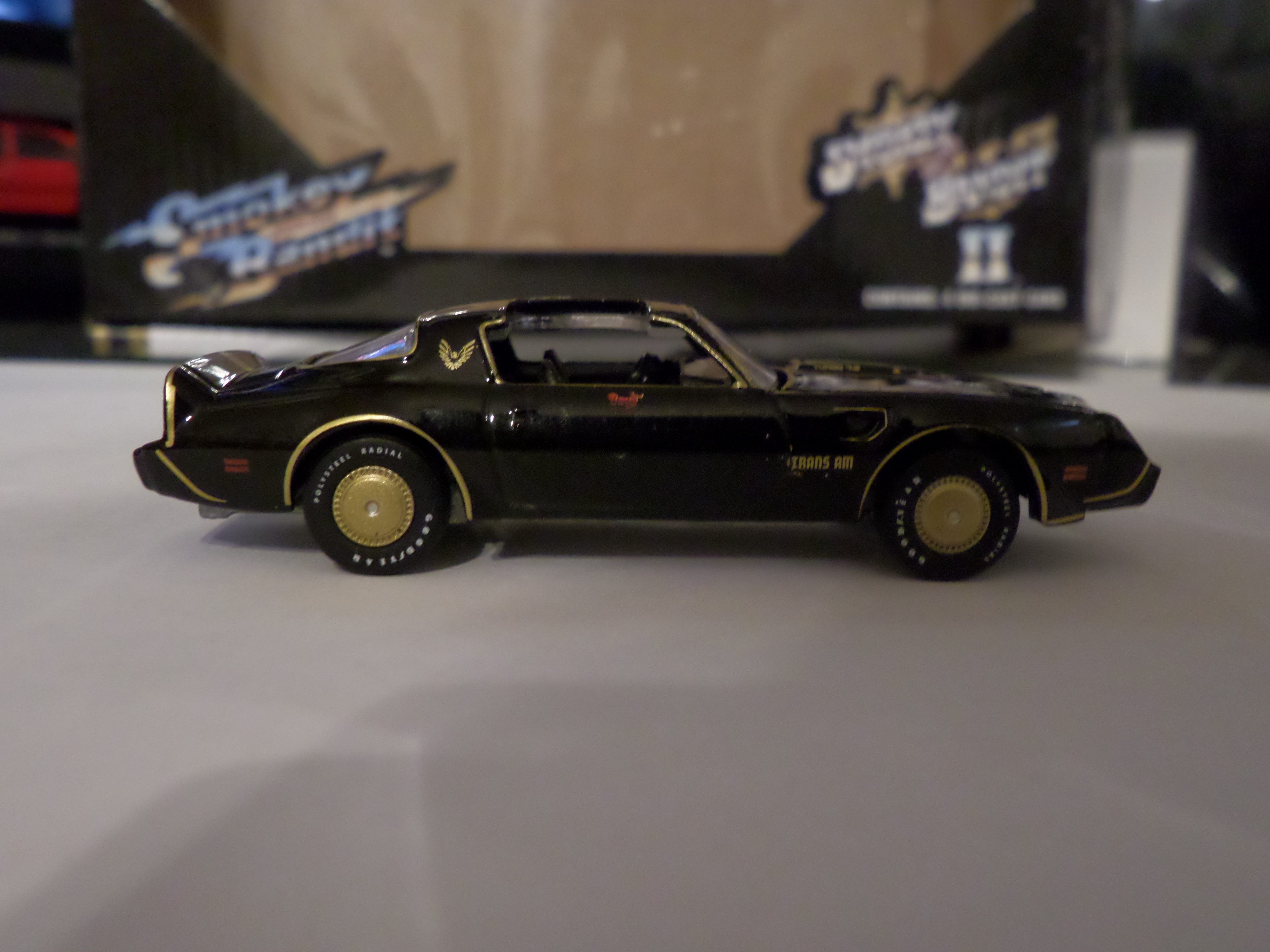 Smokey and a lot of Bandits: Greenlight Models' Smokey & The Bandit 4-car set - Bandit's spare Chicken; Pontiac Turbo Trans Am 2