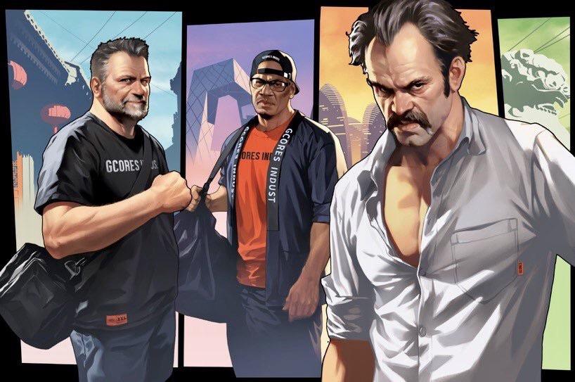 The Cast of GTA V if they were in the game’s loading screen