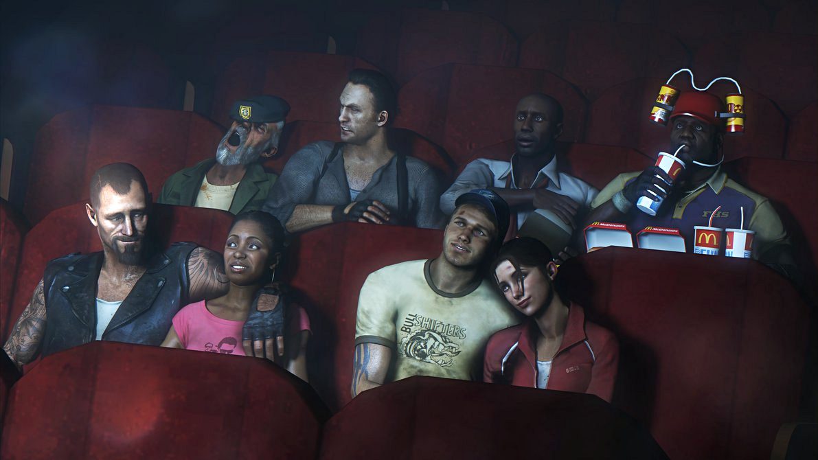 The Left4Dead gang have a movie night