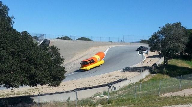 The Weinermobile going down the corkscrew