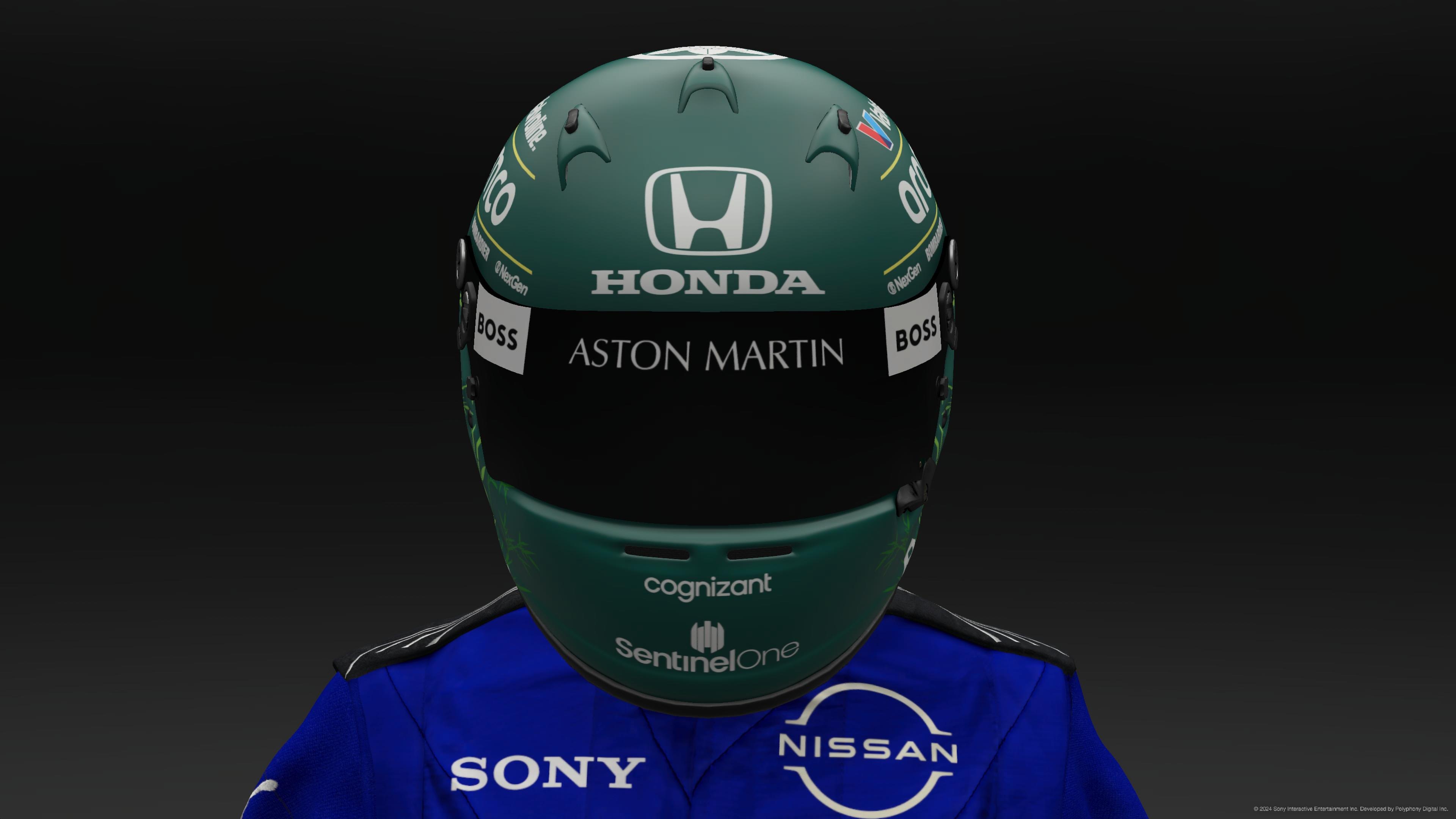 Yuki Tsunoda Mk.1 2025 Aston Martin Helmet - Pic 2