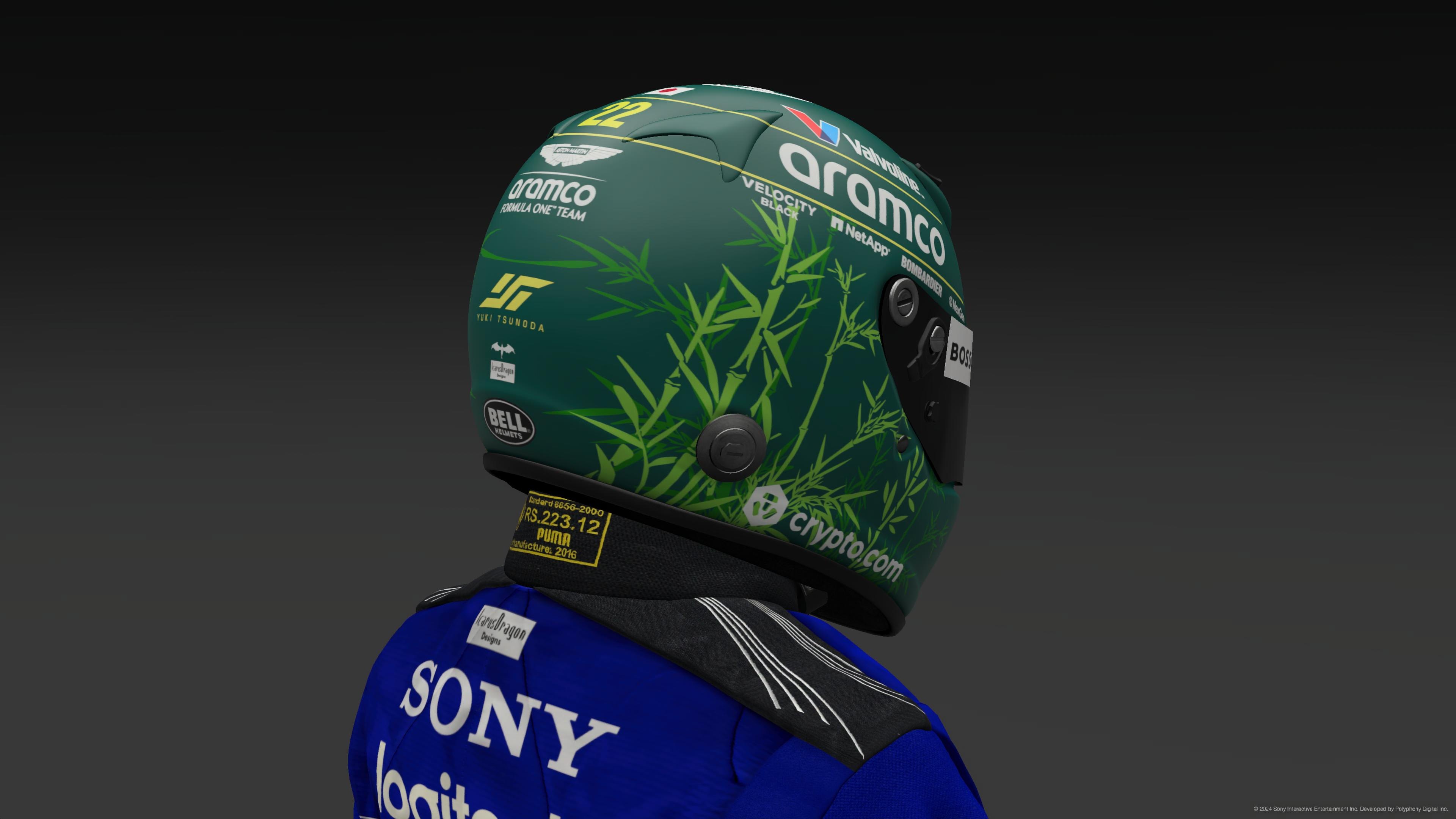 Yuki Tsunoda Mk.1 2025 Aston Martin Helmet - Pic 3